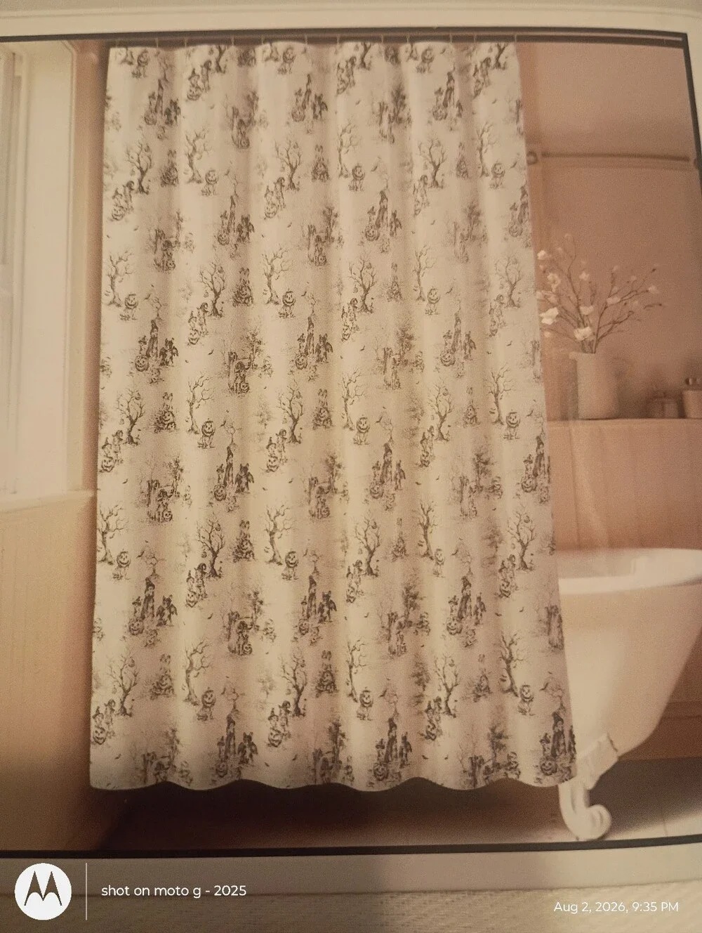 The Farmhouse Rachel Ashwell Ghost Dogs  Halloween Shower Curtain NWT